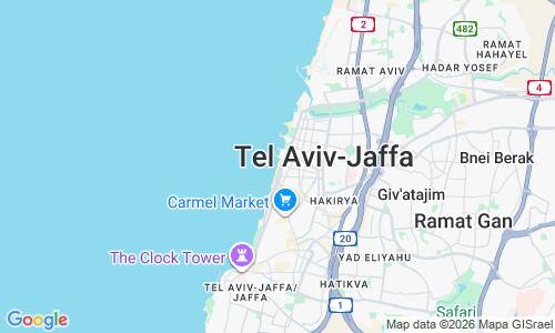 Ausschnitt der Weltkarte zu Gordon Beach