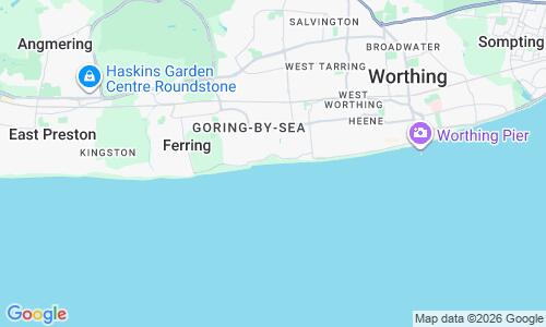 Ausschnitt der Weltkarte zu Goring-by-Sea Beach