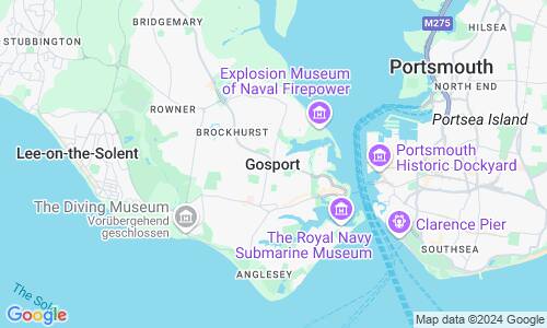 Ausschnitt der Weltkarte zu Gosport