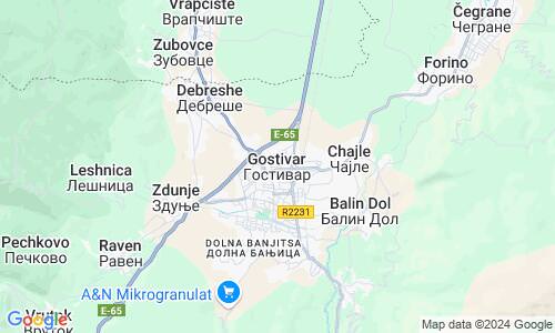 Ausschnitt der Weltkarte zu Gostivar