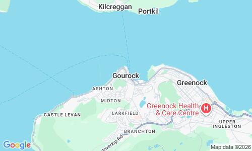 Ausschnitt der Weltkarte zu Gourock Beach