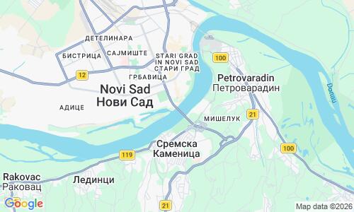 Ausschnitt der Weltkarte zu Gradski štrand Novi Sad