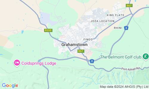 Ausschnitt der Weltkarte zu Grahamstown