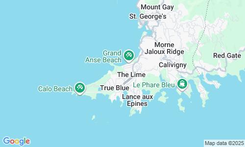 Ausschnitt der Weltkarte zu Grand Anse Beach