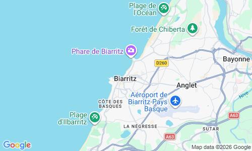 Ausschnitt der Weltkarte zu Grande Plage Biarritz