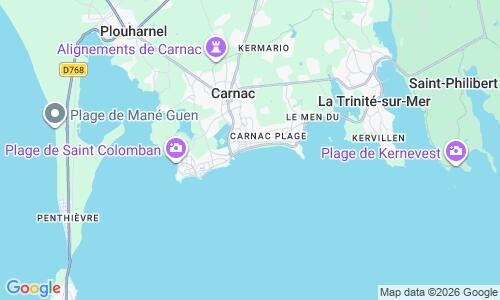 Ausschnitt der Weltkarte zu Grande Plage Carnac
