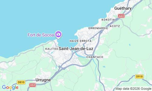 Ausschnitt der Weltkarte zu Grande Plage de Saint-Jean-de-Luz