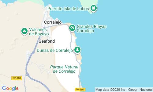 Ausschnitt der Weltkarte zu Grandes Playas de Corralejo