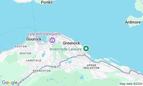 Ausschnitt der Weltkarte zu Greenock