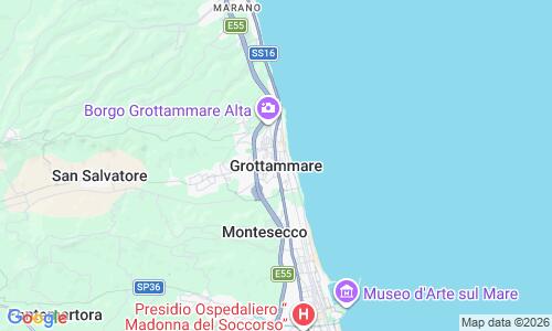 Ausschnitt der Weltkarte zu Grottammare Strand