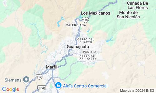 Ausschnitt der Weltkarte zu Guanajuato
