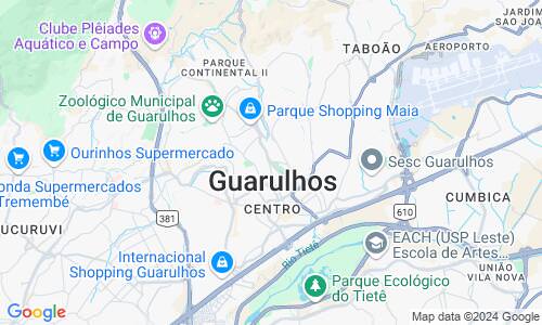 Ausschnitt der Weltkarte zu Guarulhos