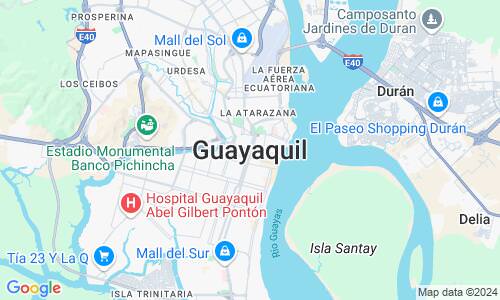Ausschnitt der Weltkarte zu Guayaquil