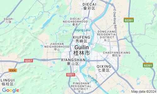 Ausschnitt der Weltkarte zu Guilin