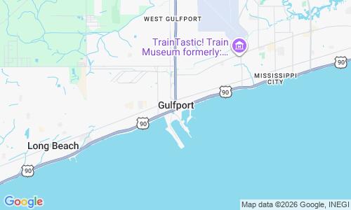 Ausschnitt der Weltkarte zu Gulfport Strand
