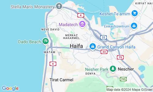 Ausschnit der Weltkarte zu Haifa