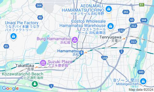 Ausschnitt der Weltkarte zu Hamamatsu