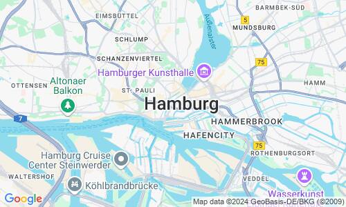 Ausschnit der Weltkarte zu Hamburg