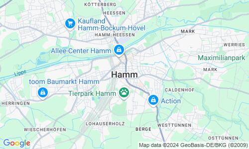 Ausschnitt der Weltkarte zu Hamm