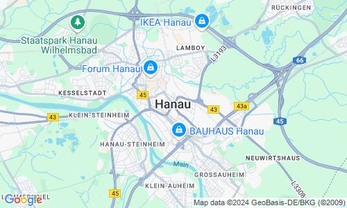 Ausschnitt der Weltkarte zu Hanau