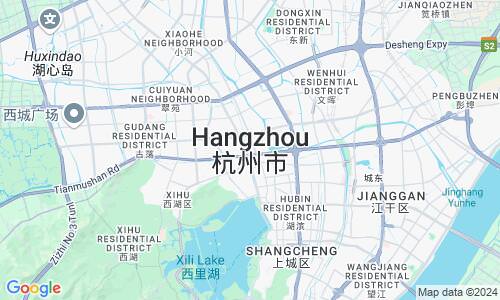 Ausschnitt der Weltkarte zu Hangzhou