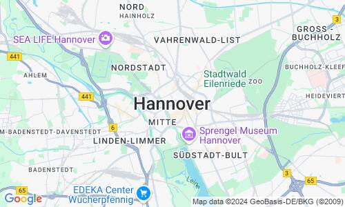 Ausschnitt der Weltkarte zu Hannover