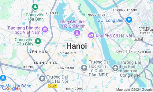 Ausschnit der Weltkarte zu Hanoi