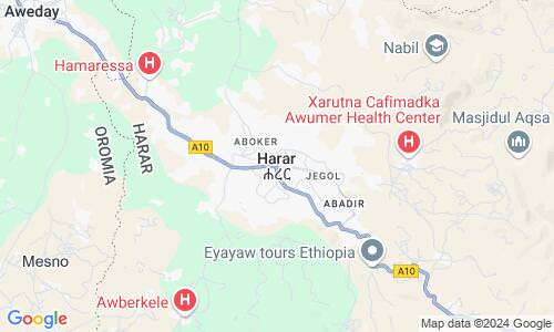 Ausschnitt der Weltkarte zu Harar