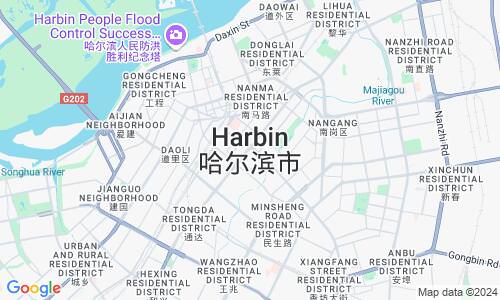 Ausschnitt der Weltkarte zu Harbin