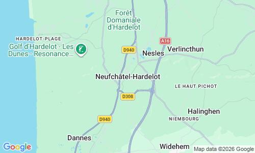 Ausschnitt der Weltkarte zu Hardelot Strand