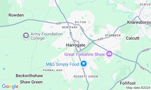 Ausschnitt der Weltkarte zu Harrogate