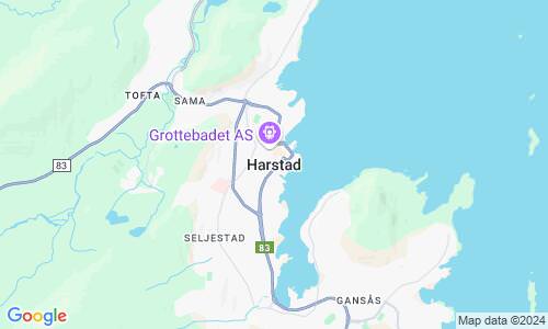Ausschnitt der Weltkarte zu Harstad