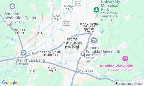 Ausschnitt der Weltkarte zu Hat Yai
