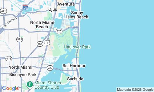 Ausschnitt der Weltkarte zu Haulover Beach Park