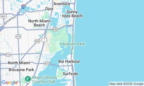 Ausschnitt der Weltkarte zu Haulover Beach Park