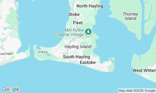 Ausschnitt der Weltkarte zu Hayling Island South Beach