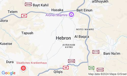 Ausschnitt der Weltkarte zu Hebron