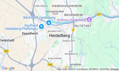 Ausschnitt der Weltkarte zu Heidelberg