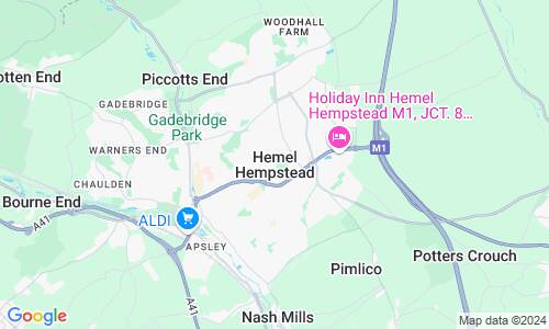 Ausschnitt der Weltkarte zu Hemel Hempstead