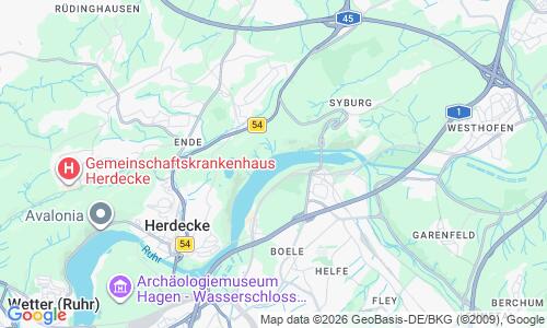 Ausschnitt der Weltkarte zu Hengsteysee