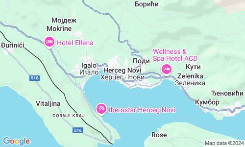 Ausschnitt der Weltkarte zu Herceg Novi