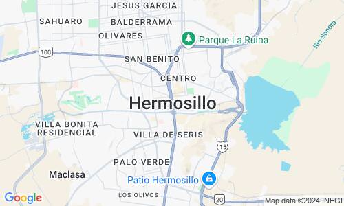 Ausschnitt der Weltkarte zu Hermosillo