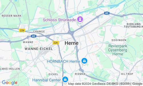 Ausschnitt der Weltkarte zu Herne