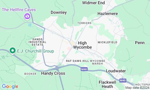 Ausschnitt der Weltkarte zu High Wycombe