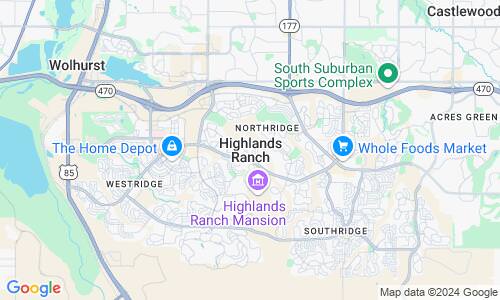 Ausschnitt der Weltkarte zu Highlands Ranch