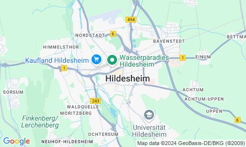 Ausschnitt der Weltkarte zu Hildesheim
