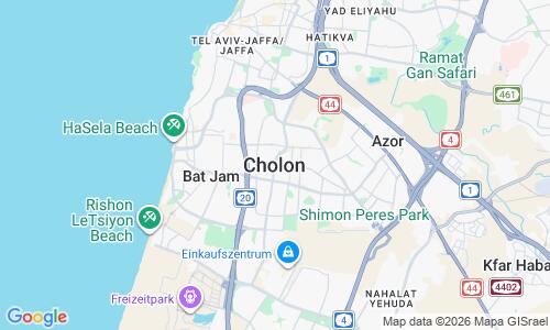 Ausschnitt der Weltkarte zu Holon Beach