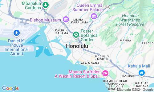 Ausschnit der Weltkarte zu Honolulu