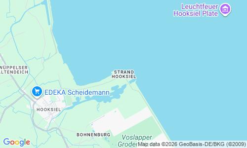 Ausschnitt der Weltkarte zu Hooksieler Strand