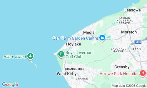 Ausschnitt der Weltkarte zu Hoylake Strand